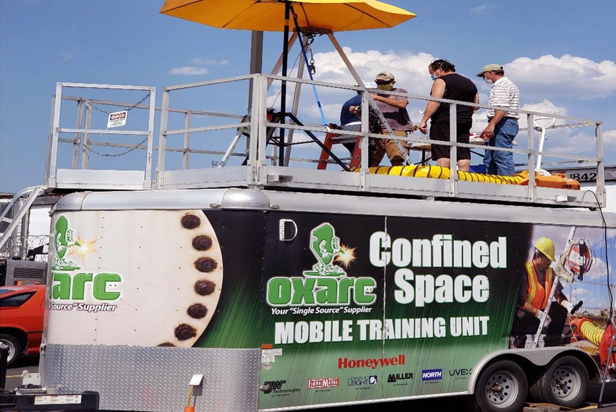a trailer that says confined space mobile training unit